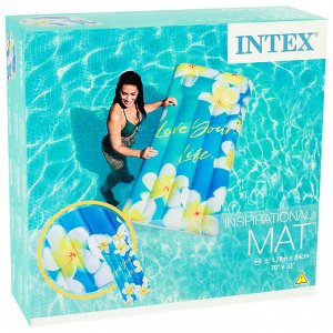 Матрас для плавания «Вдохновение», 178 х 84 см, цвета МИКС, 58772EU INTEX