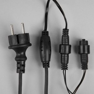Гирлянда «Бахрома» 6 ? 0.7 м, IP44, УМС, тёмная нить, 120 LED, свечение тёплое белое, мерцание, 220 В