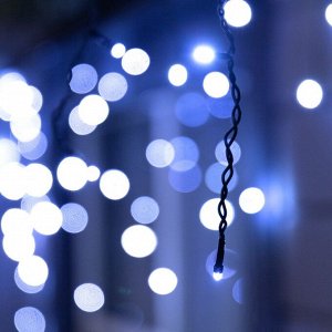 Гирлянда «Бахрома» 6 ? 0.7 м, IP44, УМС, тёмная нить, 120 LED, свечение белое, мерцание, 220 В