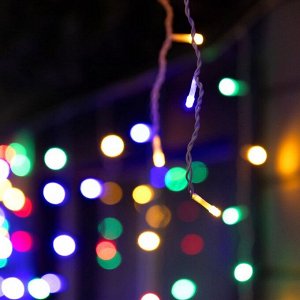 Гирлянда «Бахрома» 6 ? 0.7 м, IP44, УМС, белая нить, 120 LED, свечение мульти, 220 В