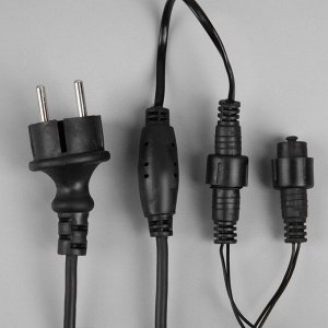 Гирлянда «Бахрома» 6 ? 0.7 м, IP44, УМС, тёмная нить, 120 LED, свечение тёплое белое, 220 В