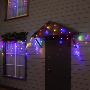 Гирлянда «Бахрома» 6 ? 0.7 м, IP44, УМС, тёмная нить, 120 LED, свечение мульти, 220 В