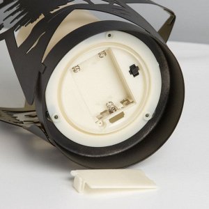 Светодиодная свеча в подсвечнике RISALUX «Звезда», LED-ночник, 3xААА, чёрный 10.5x21.8x23 см