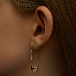 Серьги со стразами XUPING булавка безупречность, цвет белый в розовом золоте