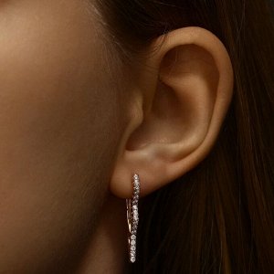 Серьги со стразами XUPING молния, белые в розовом золоте