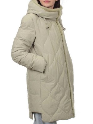 310 OLIVE Пальто зимнее стеганое женское (200 гр. холлофайбер, натуральная норка)