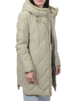 310 OLIVE Пальто зимнее стеганое женское (200 гр. холлофайбер, натуральная норка)