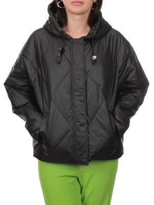 23-001 BLACK Куртка оверсайз демисезонная женская (синтепон 100 гр.)