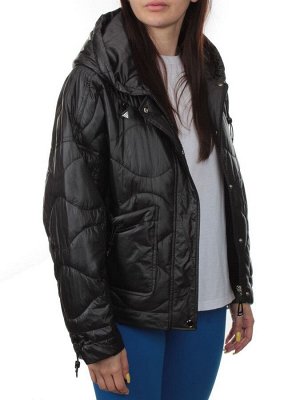 23-022 BLACK Куртка оверсайз демисезонная женская (синтепон 100 гр.)