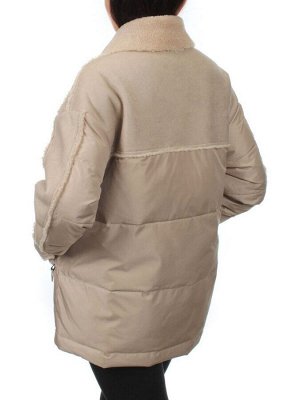 902 BEIGE Куртка зимняя облегченная женская (холлоффайбер 150 гр., искусственная дубленка)