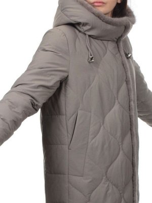 310 GRAY Пальто зимнее стеганое женское (200 гр. холлофайбер, натуральная норка)