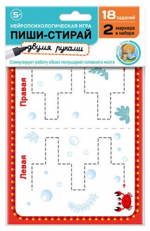 Игра развивающая "Пиши-стирай двумя руками" набор №2 (европодвес)