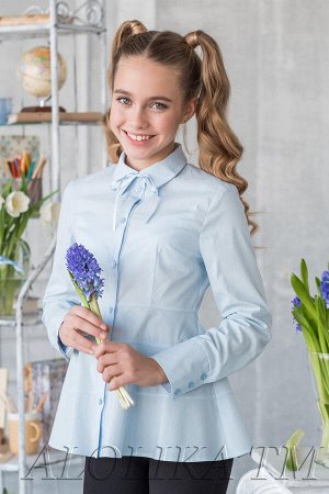 Саломея блузка голубой