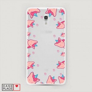 Силиконовый чехол Рамка из розовых единорогов на Alcatel Pixi 4 (5) 5045D