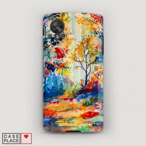 Пластиковый чехол Нарисованный лес на LG Nexus 5
