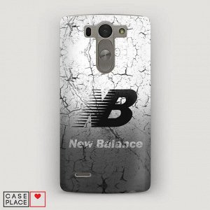 Пластиковый чехол New Balan*ce черно-белый на LG G3