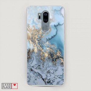 Cиликоновый чехол Морозная лавина синяя на LG G7 ThinQ