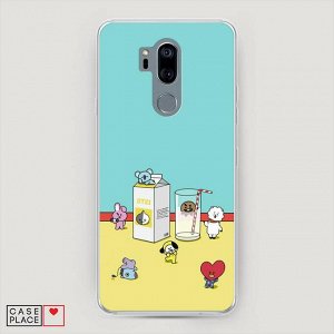 Cиликоновый чехол BT21 BTS вечеринка на LG G7 ThinQ