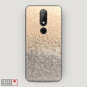 Cиликоновый чехол Песок золотой рисунок на Nokia 6.1 Plus