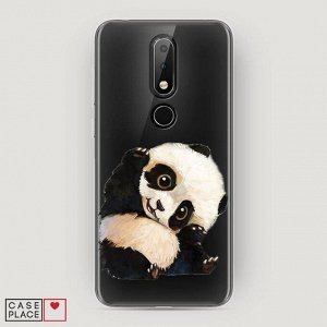 Cиликоновый чехол Большеглазая панда на Nokia 6.1 Plus