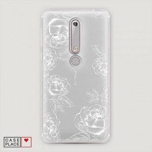 Cиликоновый чехол Розы графика на Nokia 6 2018