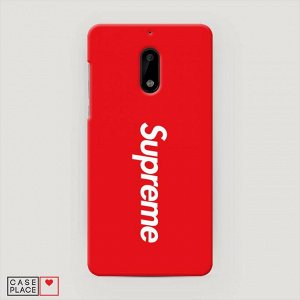 Пластиковый чехол Supreme на красном фоне на Nokia 6
