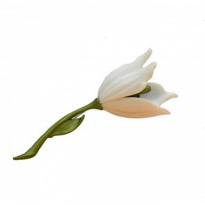 Брошь белый тюльпан