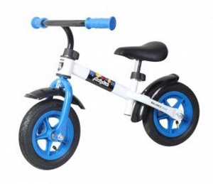 166091--Беговел Moby Kids KidRun 10, 10" надувные колеса , бело-синий