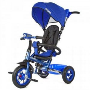 Велосипед 3-х кол. Junior-2, складной, светомуз. панель, надувные колеса, синий