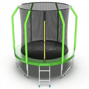 Батут с внутренней сеткой и лестницей, 244 см. Evo Jump Cjsmo Internal,8 fl,зеленый