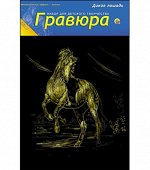 Гравюра с эффектом золота &quot;Дикая лошадь&quot; А5
