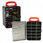 Кейс портативный для хранения Hot Wheels на 18 машинок, черный 14,6*9,5*25,7 см