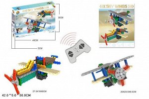 Конструктор эл. Самолет р/у, 2 в 1,кор. 30*40*5 см.