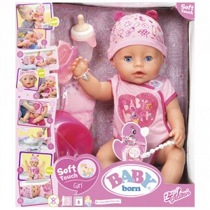 Кукла Baby born (Бэби Борн) интерактивная, с подарком , 43 см, кор.