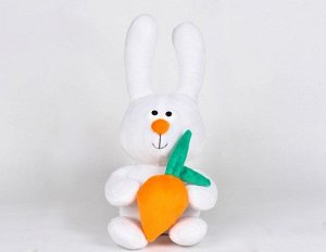 Мягк. игрушка  Зайка с морковкой белый  38 см