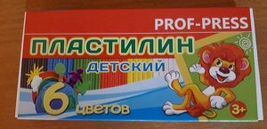 Пластилин 6 цв. 90 гр. к/к