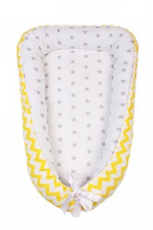 Подушка-позиционер для сна "AmaroBaby" Кокон-гнездышко Little Baby,желтый/серый