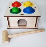 Стучалка деревянная , 4 отверствия дерево 15*15*6,5 см (дерево)