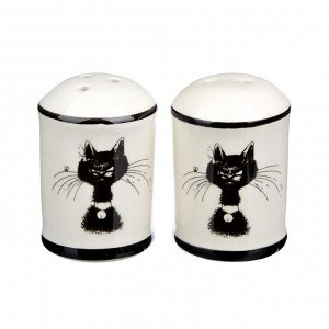 MILLIMI Черный кот Набор для соли и перца, 4.7х6.6см, керамика