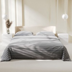 Постельное бельё Этель Евро Gray stripes 200х217см,220х240см,70х70см-2 шт, 100% хлопок,поплин