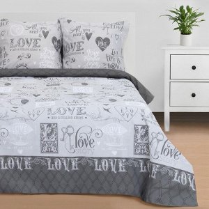 Постельное бельё "Этель" 2 сп Love 175*215 см, 200*220 см, 70*70 см -2 шт, 100% хлопок, бязь 125 г/м2