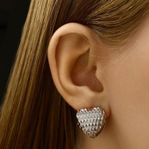 Серьги металл «Аккорд» орнамент, цвет серебро
