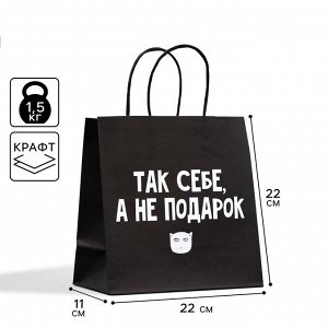 Пакет подарочный, упаковка, «Так себе, а не подарок», 22 х 22 х 11 см
