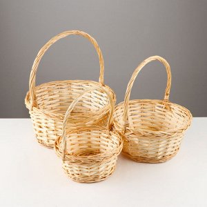 Набор корзин, 3 шт, 33x15x35 см, 28x13x27 см, 24x12x22 см, ива