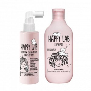 Happy Lab Набор средств для ухода за волосами / Шампунь «Увлажнение &amp; Защита» + Крем-спрей мультиэффект, 300 мл, 200 мл