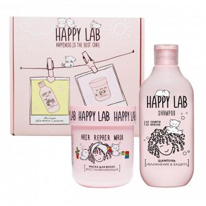 Happy Lab Набор средств для ухода за волосами / Шампунь «Увлажнение &amp; Защита» + Маска восстанавливаюшая, 300 мл, 180 г
