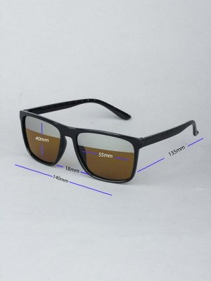 Очки для водителей антифары BOSHI JS4029 Черный Зеркальный-Коричневые линзы