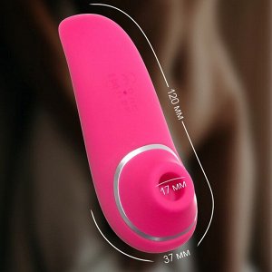 Вакуумно- волновой стимулятор клитора, 7 режимов, ЗУ USB, IP65, Soft силикон, розовый