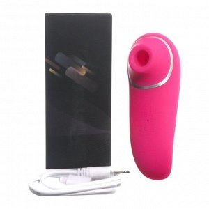 Вакуумно- волновой стимулятор клитора, 7 режимов, ЗУ USB, IP65, Soft силикон, розовый