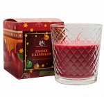 Свеча в стекле &quot;Яблоки в карамели&quot; 130гр 8,2см